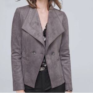 NWT White House Black Market Gray Structured Blazer with Dramatic Lapel